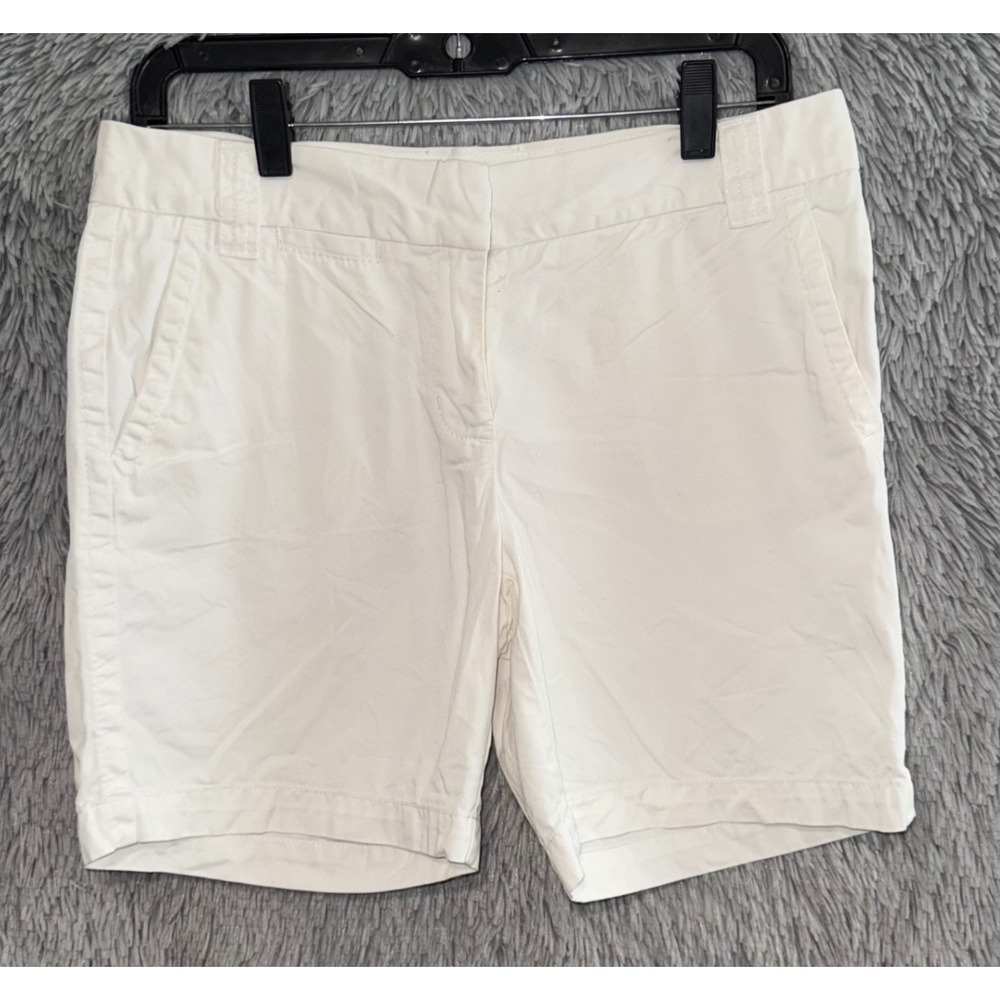 J Crew City Fit Chino Shorts White‎ Women's Size 10